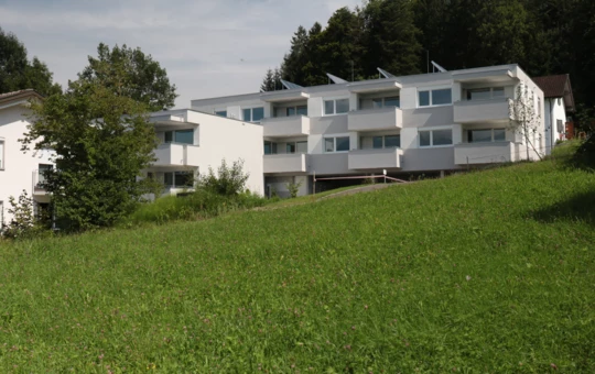 Das neue Heim für zehn Feldkircher Wohnparteien: Die Anlage von Alpenländischer Heimstätte und Rhomberg Bau in der Liechtensteinerstr. 143 in Feldkirch-Tisis.