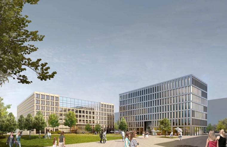 Am Berliner Südkreuz entsteht ein völlig neuer Stadtplatz mit Büro- und Geschäftsgebäuden in innovativer Holz-Hybridbauweise.